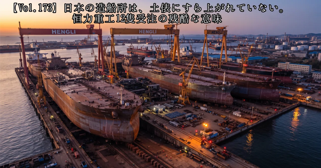 [Vol.173] Japanese shipyards are not even on the starting line. The ...