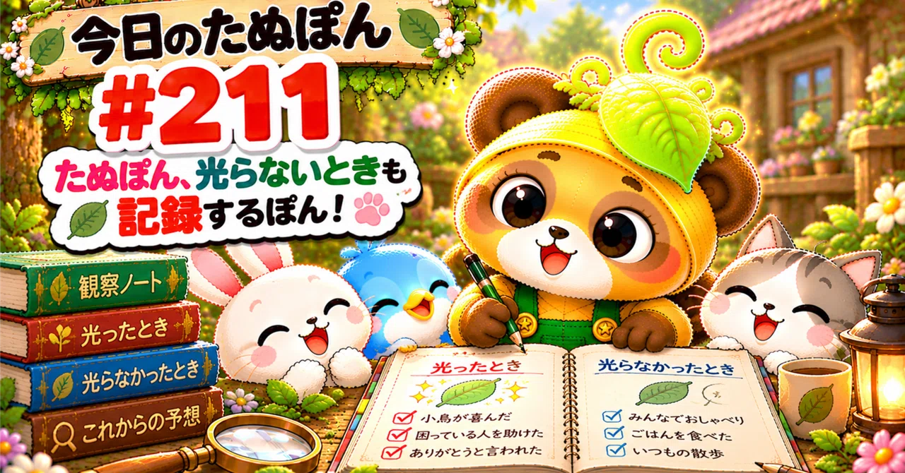 Today's Tanupon #211 Tanupon, recording even when it doesn't glow 🐾🌿｜AI ...