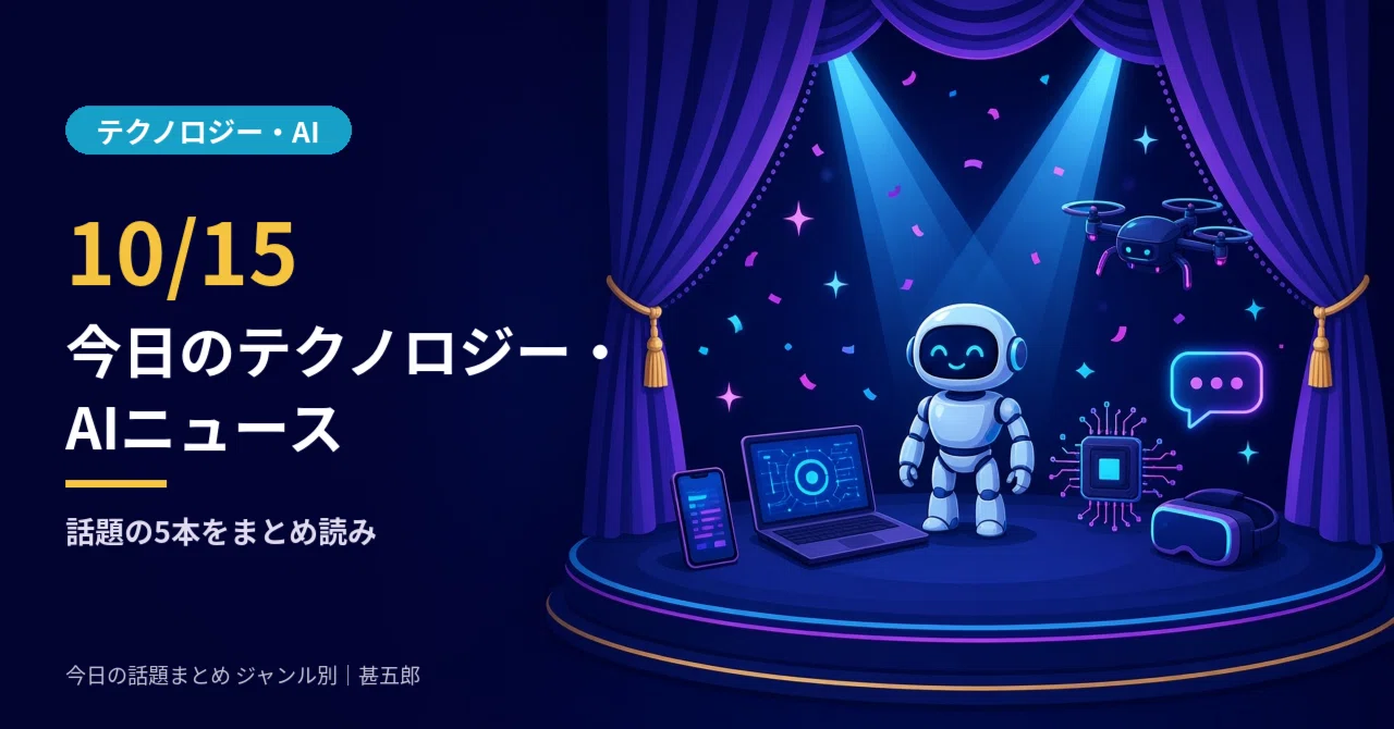 [10/15] Technology & AI News Summary | Today's 4 Stories｜甚五郎