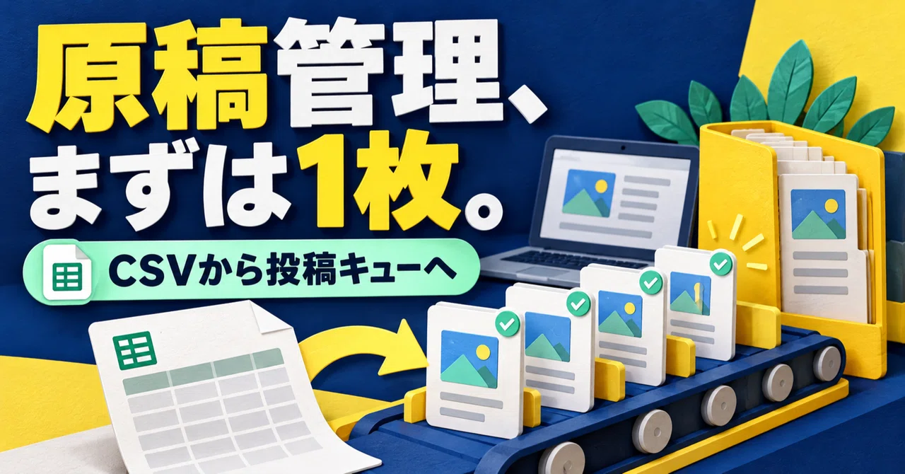 原稿管理、まずは1枚。CSVで投稿前の抜け漏れを確認する