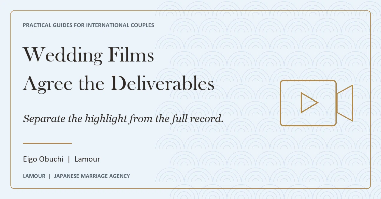 Japan Wedding Videographer: Agree the Film, Sound and Delivery Before ...