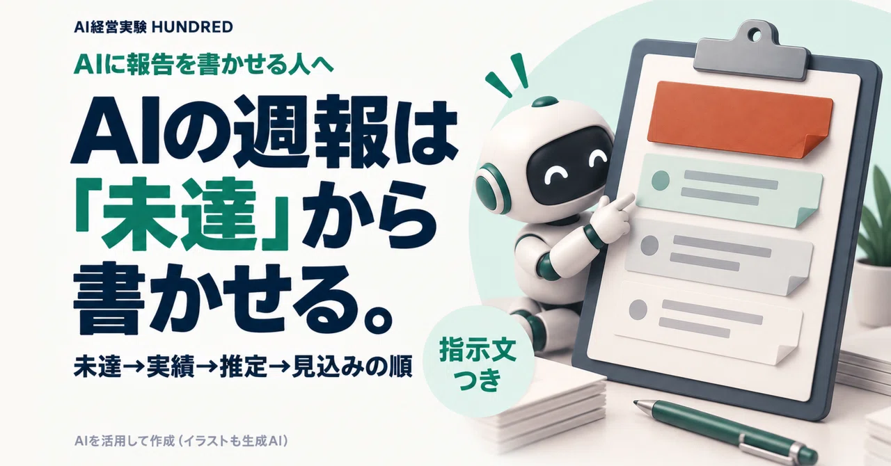Have AI Write Weekly Reports Starting with 'Unmet Goals'｜ディープミネ（AIソロプレナー）