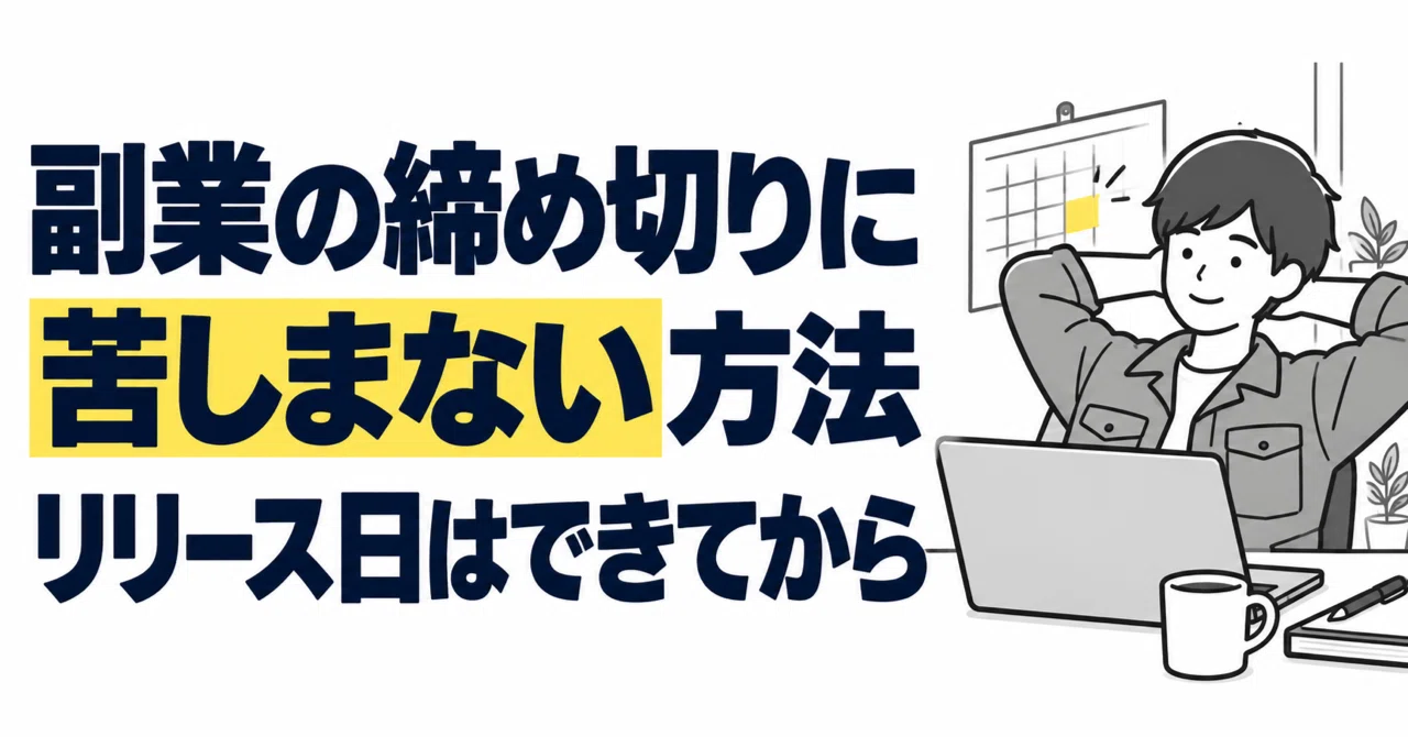 副業の締め切りに苦しまない方法｜リリース日はできてから決める