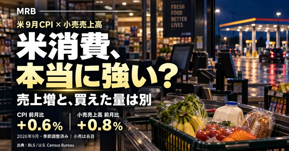 売上＋0.8％でも、米消費は強い？——10月14日CPIと15日小売を合わせて読む｜Japan Risk Monitor｜MRB