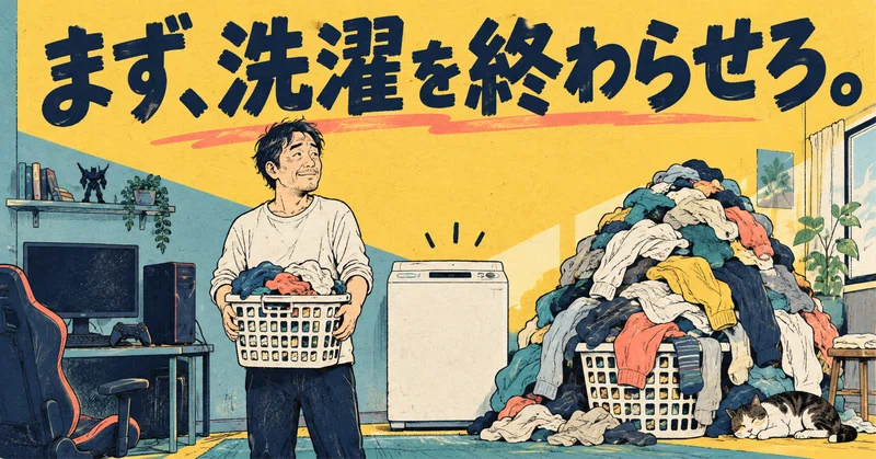 ゲームをやめて人生逆転？ その前に、洗濯を終わらせろ