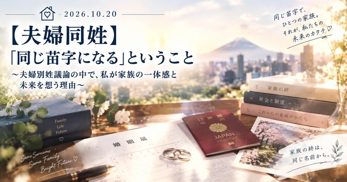 [Same Surname for Couples] What it means to 