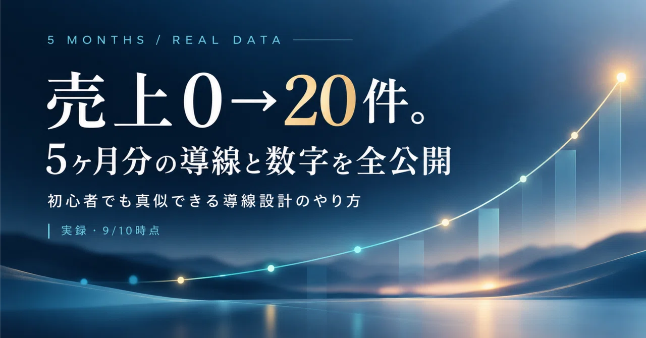 売上0→20件。5ヶ月分の導線と数字を全公開｜初心者でも真似できる導線設計のやり方【…