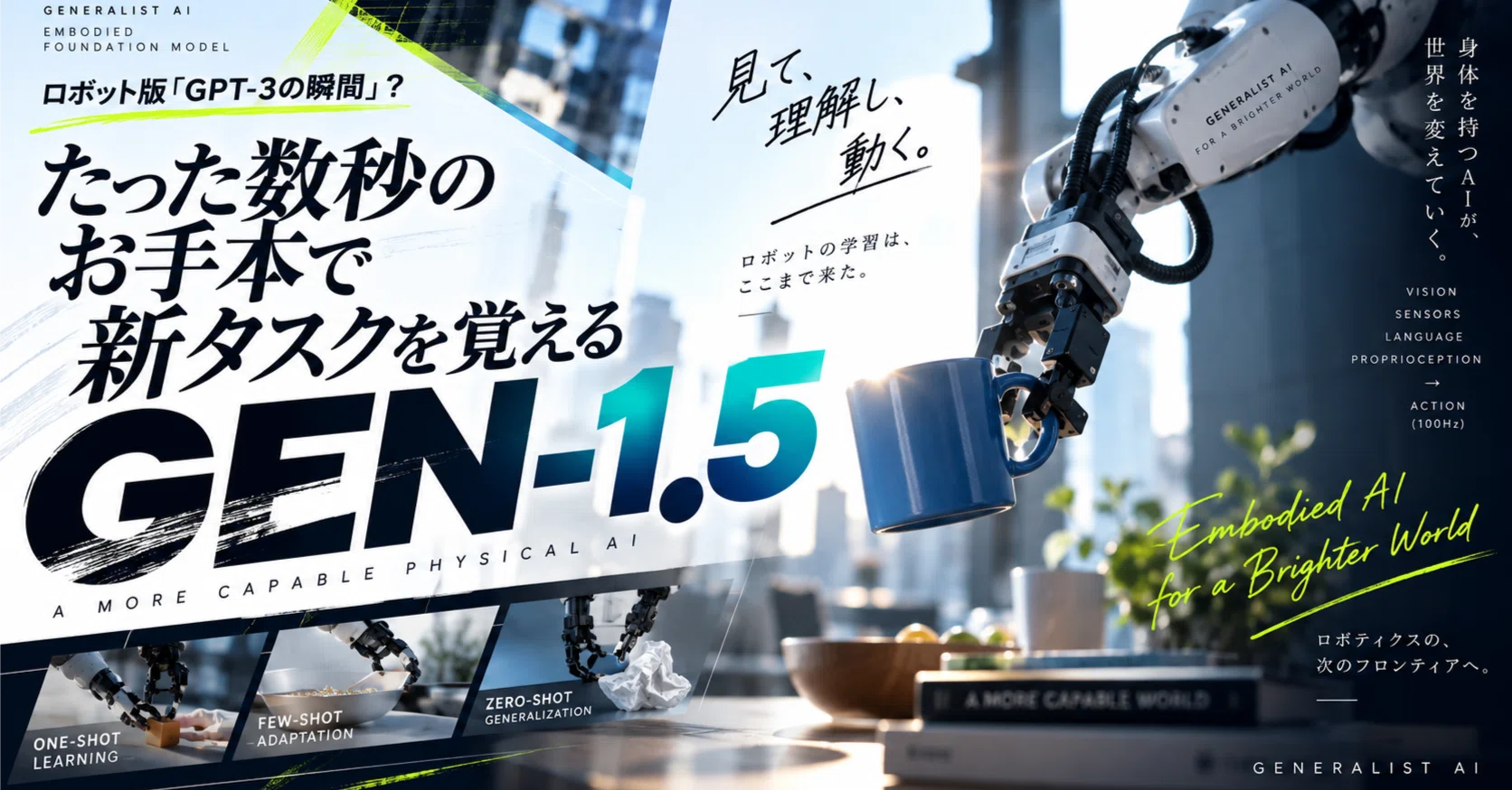 ロボット版「GPT-3の瞬間」？ たった数秒のお手本で新タスクを覚える