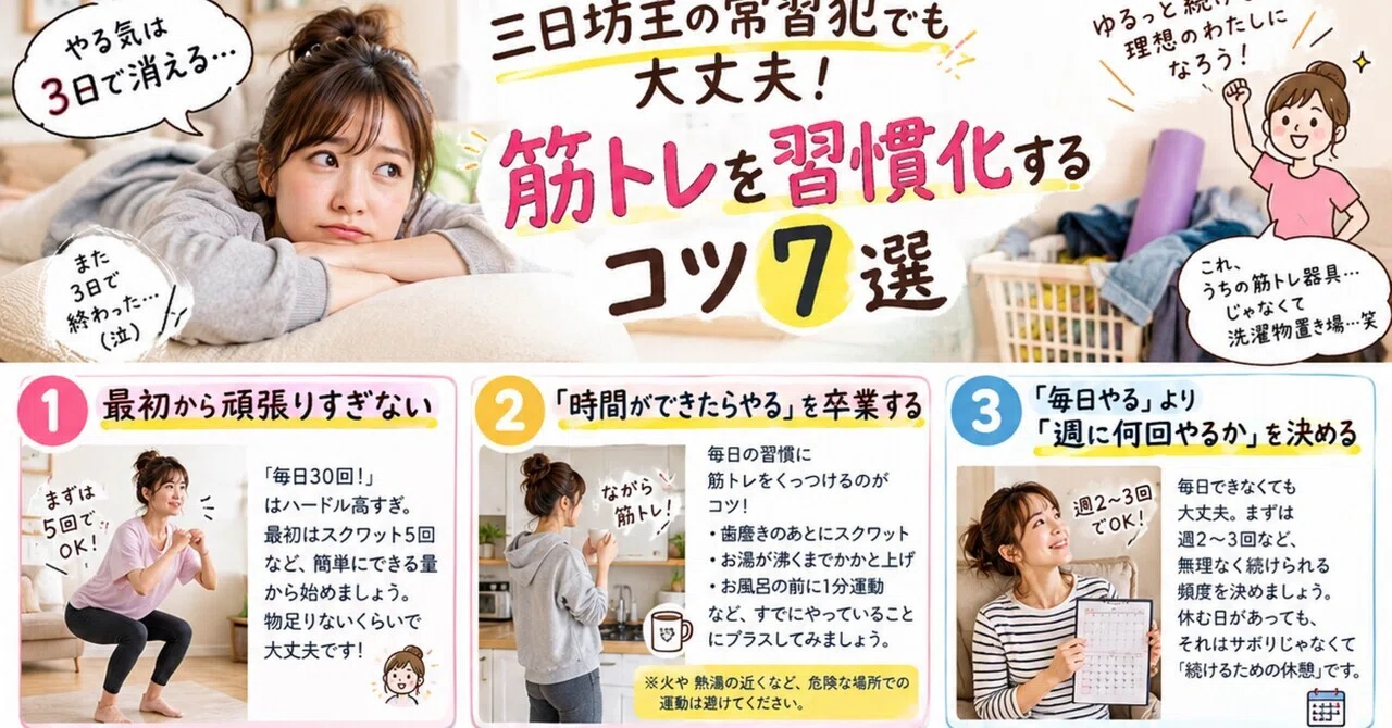 Don't be a quitter! Tips for making strength training a habit｜Haruka/宅 ...