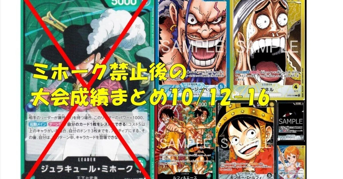 [After Green Mihawk Ban] One Piece Card Game Tier List + Winning Data ...
