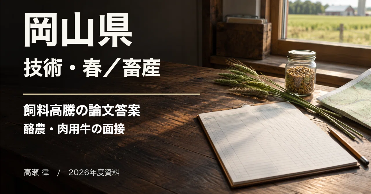 For Those Aiming for Okayama Prefecture Technical/Spring (Livestock ...