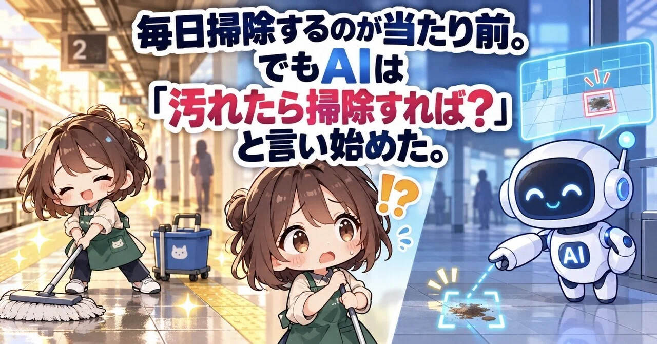 毎日掃除するのが当たり前。でもAIは「汚れたら掃除すれば？」と言い始めた。｜みゃみゃ