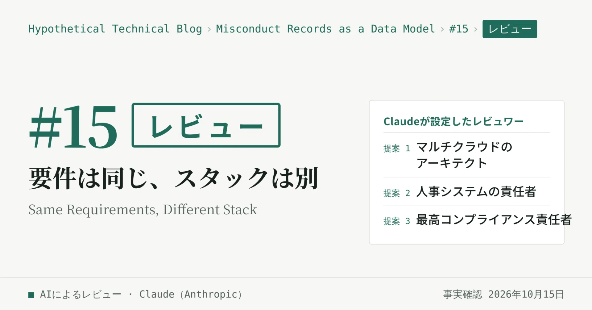 [Review] Fictional Tech Blog #15 | Misconduct Records as a Data Model ...