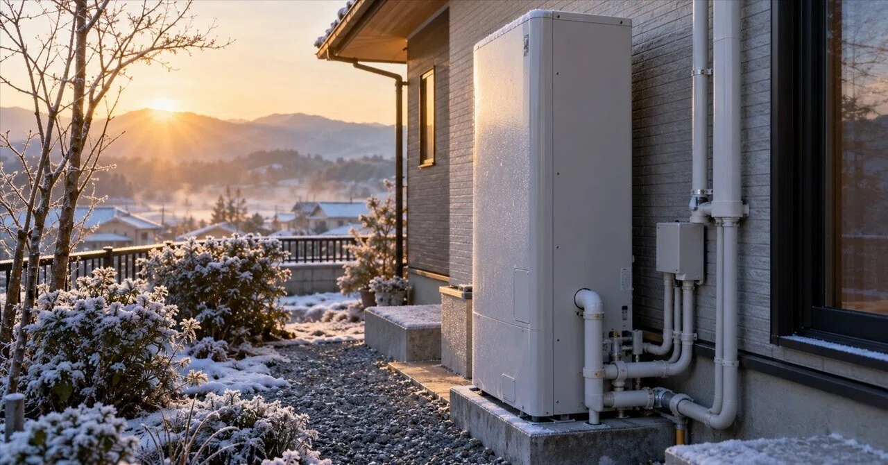 Do not pour boiling water on a frozen EcoCute on a cold morning. Two ...