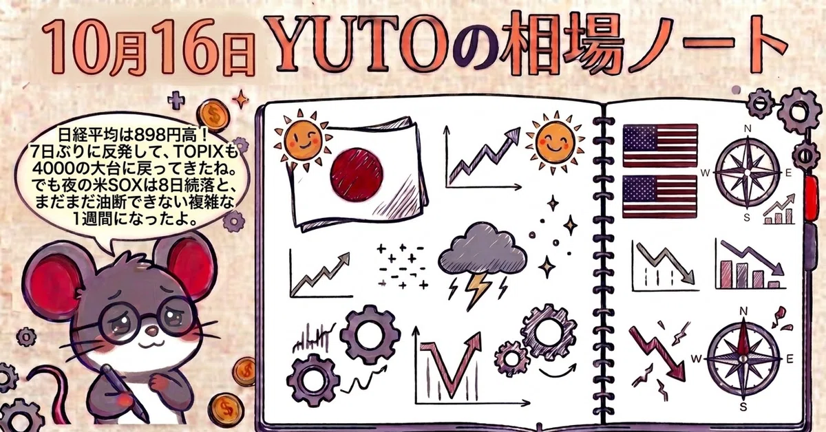 [YUTO's Market Notes] October 16: Nikkei Average rebounds for the first ...