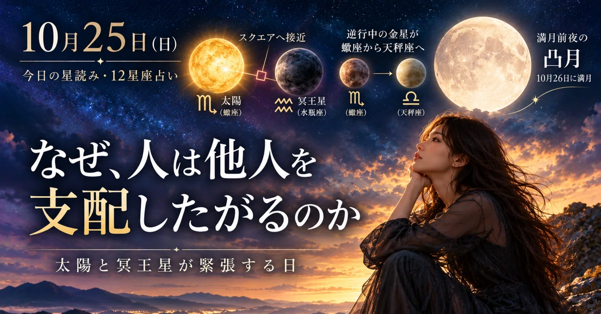 Sara Note 【10月25日の星読み】太陽と冥王星が緊張する日|なぜ、人は他人を支配したがるのか|星の観測室|朔良 -Sara-