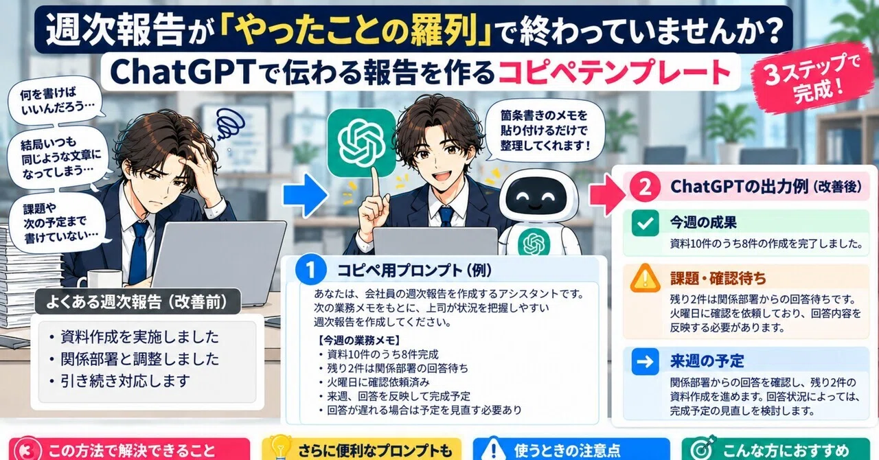 Is your weekly report just a list of things you did? Copy-paste ...