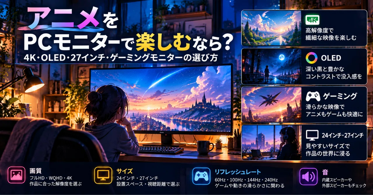 How to enjoy anime on a PC monitor? | How to choose 4K, OLED, 27-inch ...