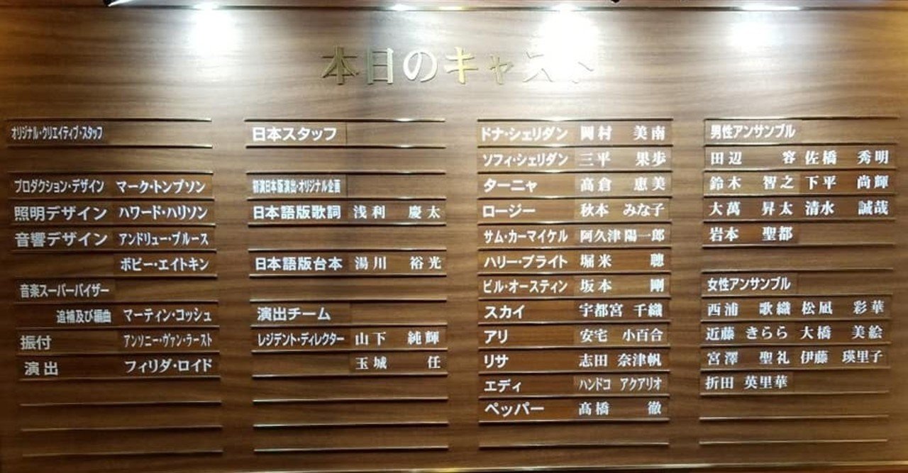 家族観劇 マンマ ミーア 08 13 木 マチネ ムッシューめるかとる Note 家族観劇 マンマ ミーア 08 13 木 マチネ ムッシューめるかとる Note
