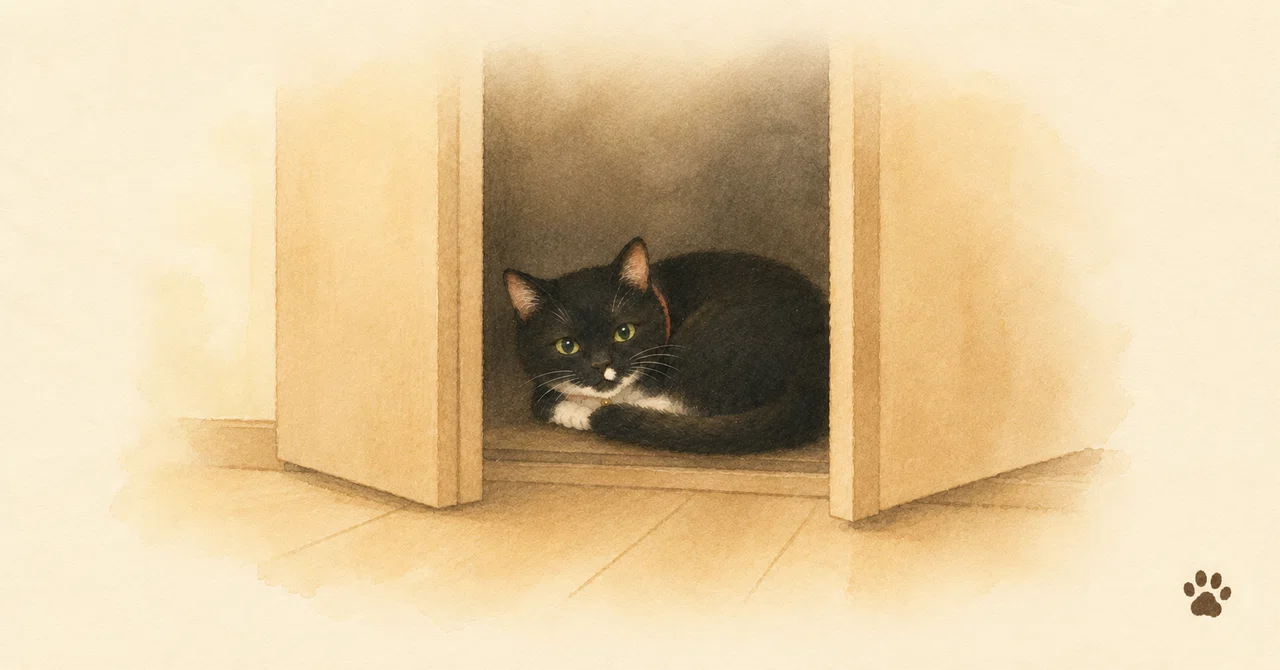 家じゅう探した。黒猫は、影になっていた。｜Aki｜AIと、シニア猫と