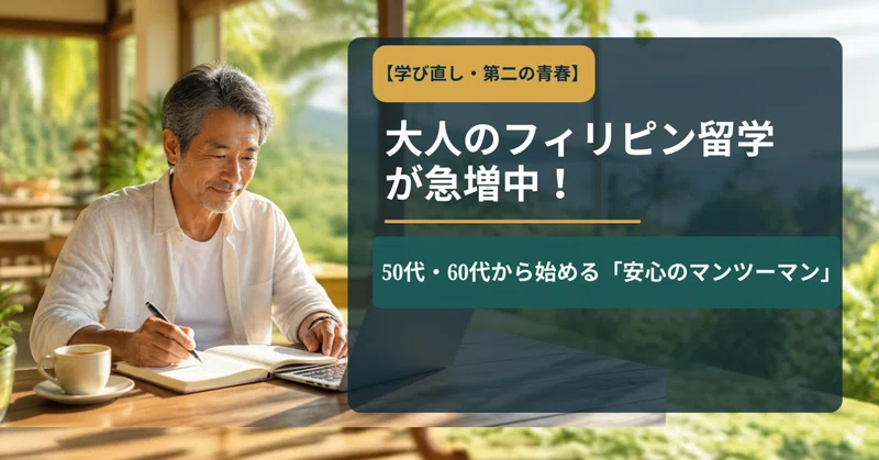 【第二の青春】なぜ今、50代・60代がこぞってセブ島へ？「大人のフィリピン留学」が急増している納得の理由