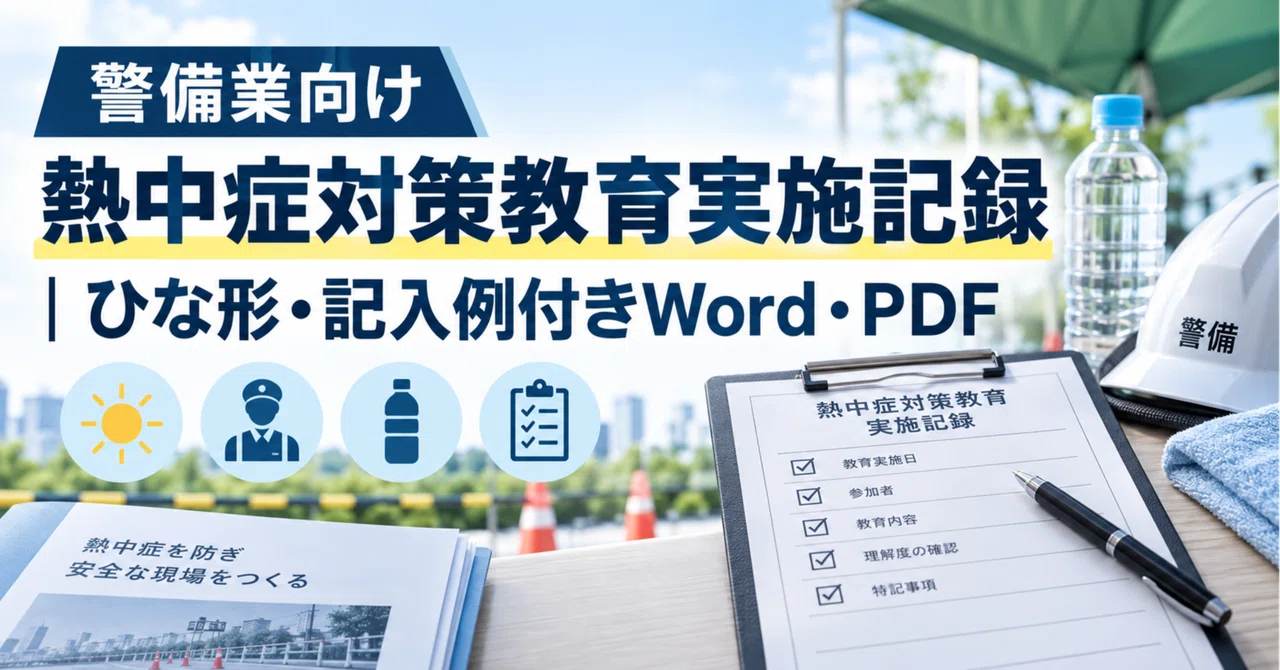 Heatstroke Prevention Training Record for the Security Industry | Word ...