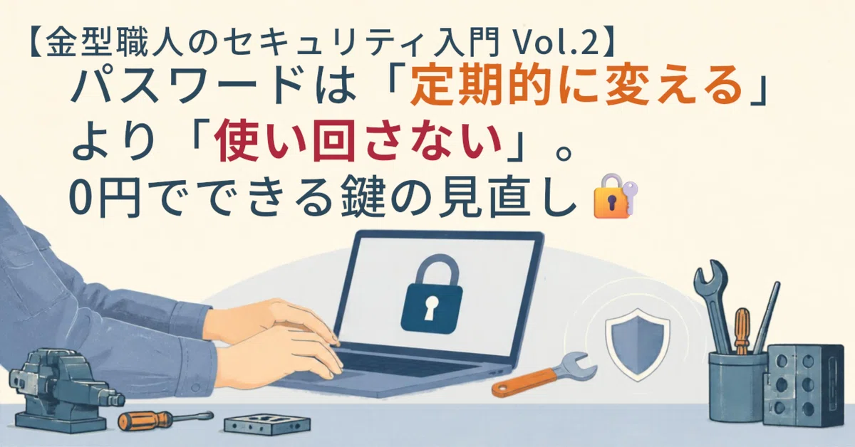 [Mold Maker's Security Guide Vol. 2] Instead of 'changing passwords ...