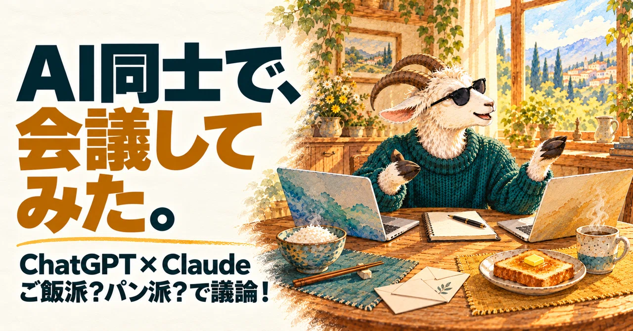 ChatGPTとClaudeを議論させる「AI会議室」を作ってみた|朝食はご飯派?パン派?