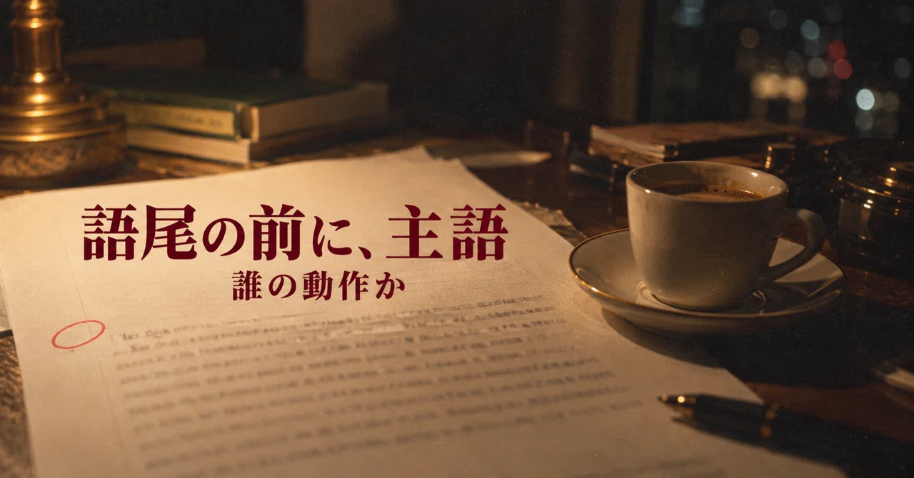 Check who the subject is before aligning sentence endings｜ふみか