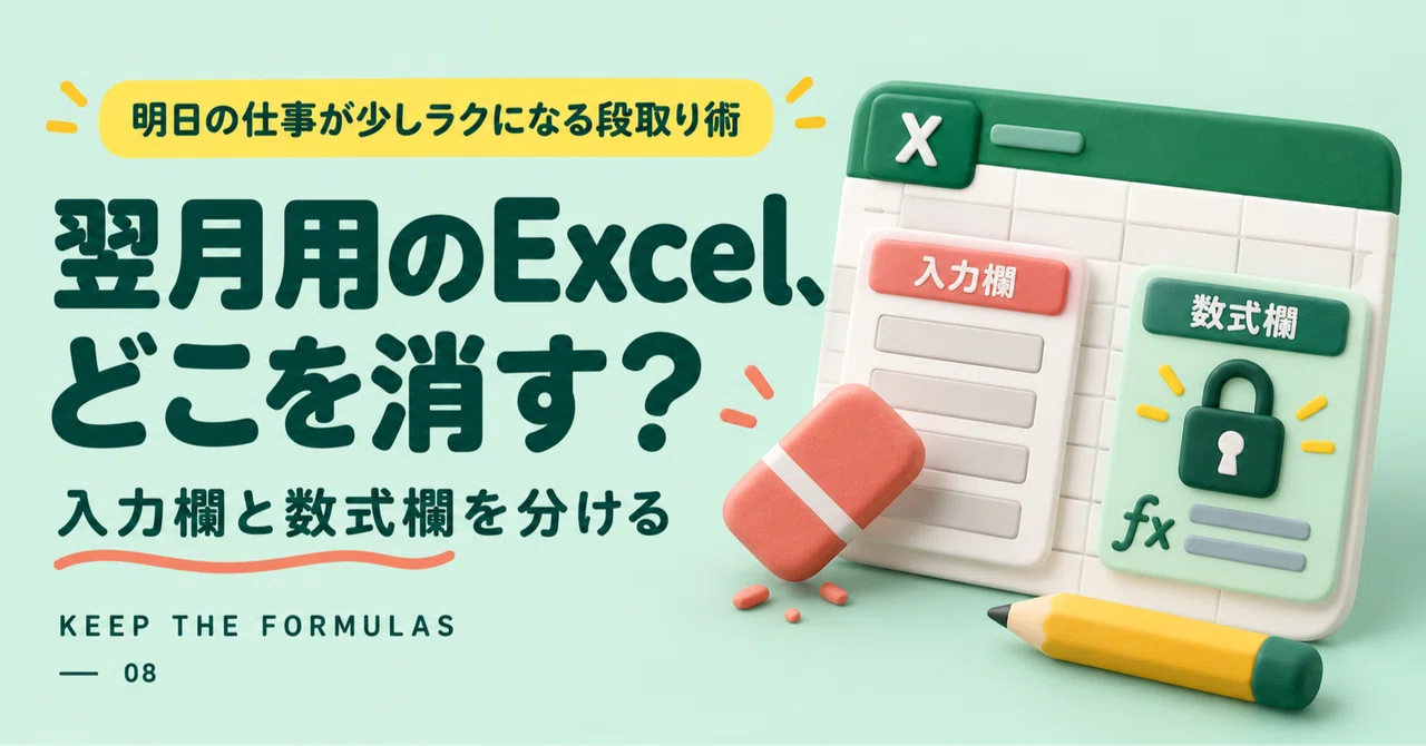 Which parts should I clear in an Excel file copied for next month ...
