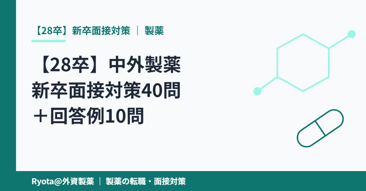 [Class of '28] 40 Chugai Pharmaceutical New Graduate Interview ...