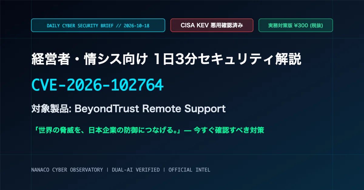 [For Executives and IT Departments] Vulnerability in BeyondTrust Remote ...