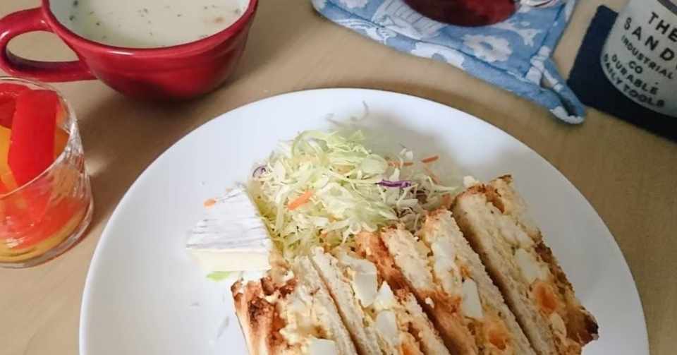 休日の朝ごはん 2種類のたまごサンド Toco Note