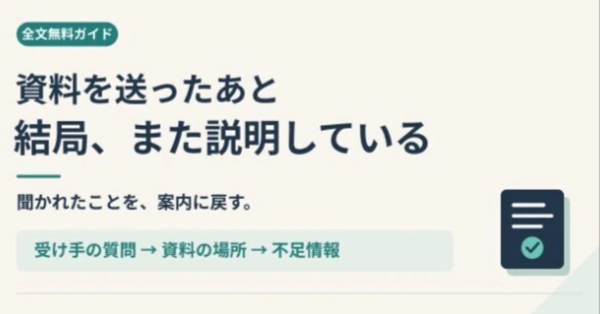Explaining things again after sending materials: 3 fields to guide ...