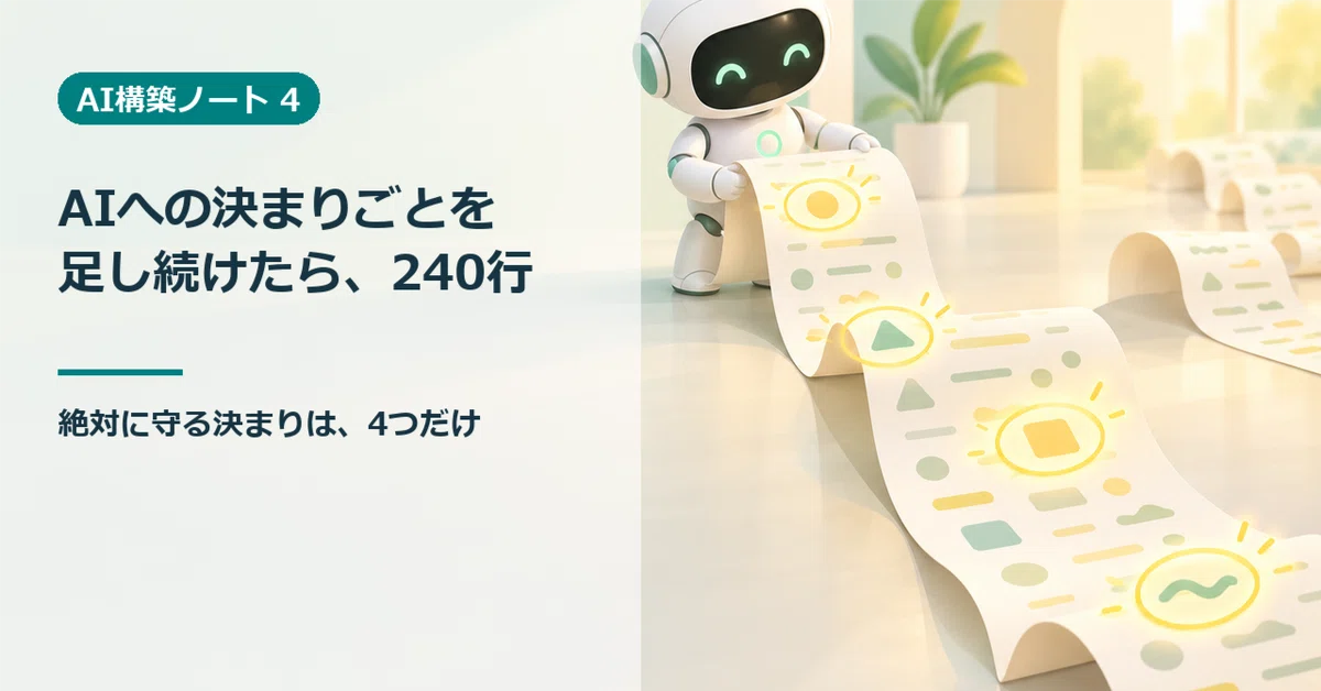 I kept adding rules to my AI, and it reached 240 lines｜上条碧斗のAI構築ノート
