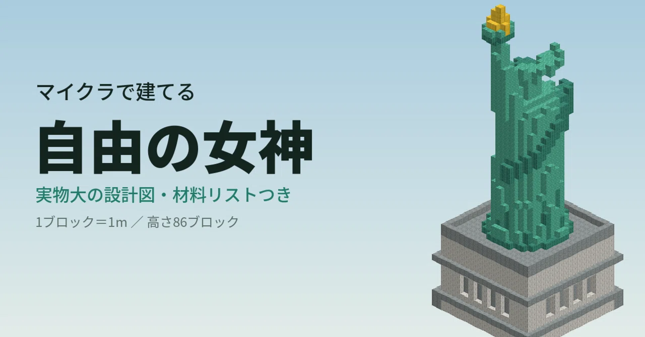 Building the Statue of Liberty in Minecraft｜りゅうすけ