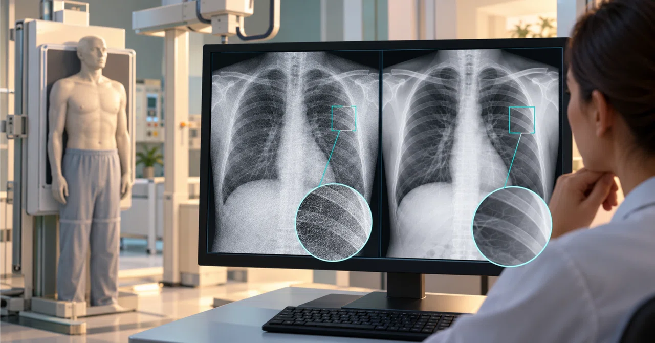 Reducing Chest X-ray Noise to Approximately Half the Dose: Scope ...