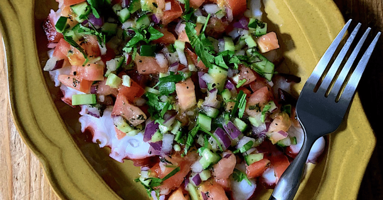 タコのカルパッチョ モロッコ風 バルめし研究家 Ami Note