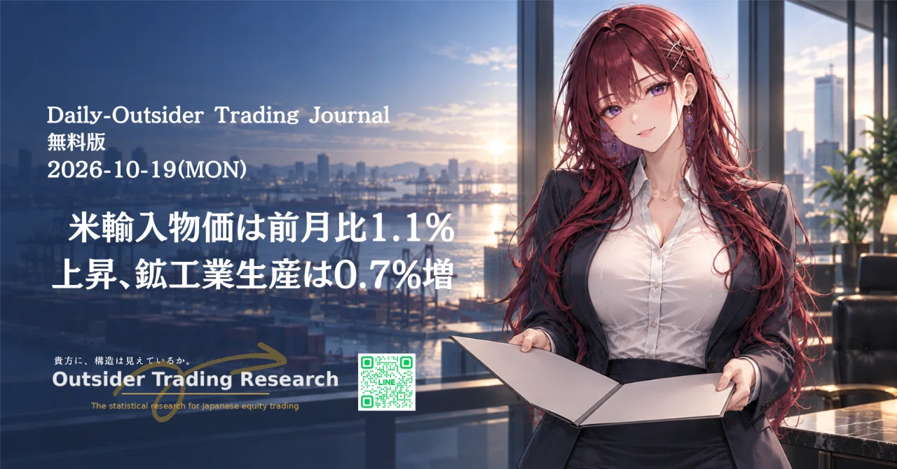 Outsider Traders Journal (Free Version) Monday, October 19, 2026 # US ...
