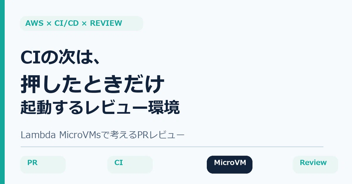 CI 다음은 '누를 때만 실행되는 리뷰 환경'? AWS Lambda MicroVMs로 생각하는 PR 리뷰 설계｜app_try ...