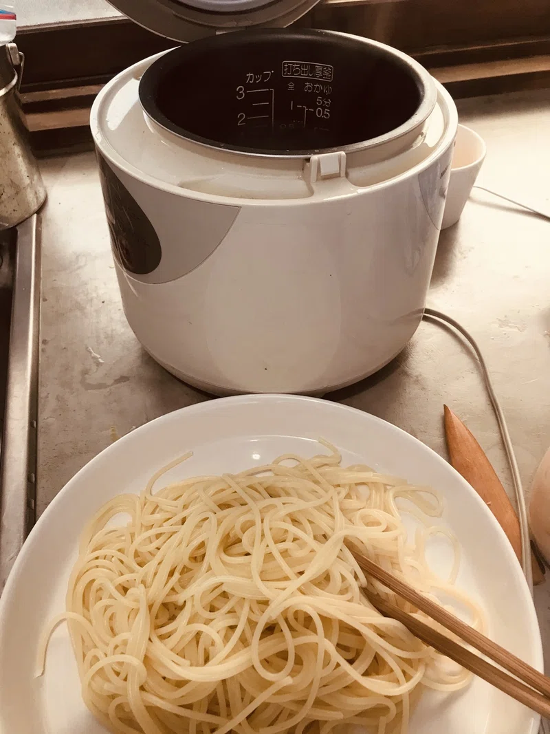 炊飯器でパスタを茹でたよ Eribow Note