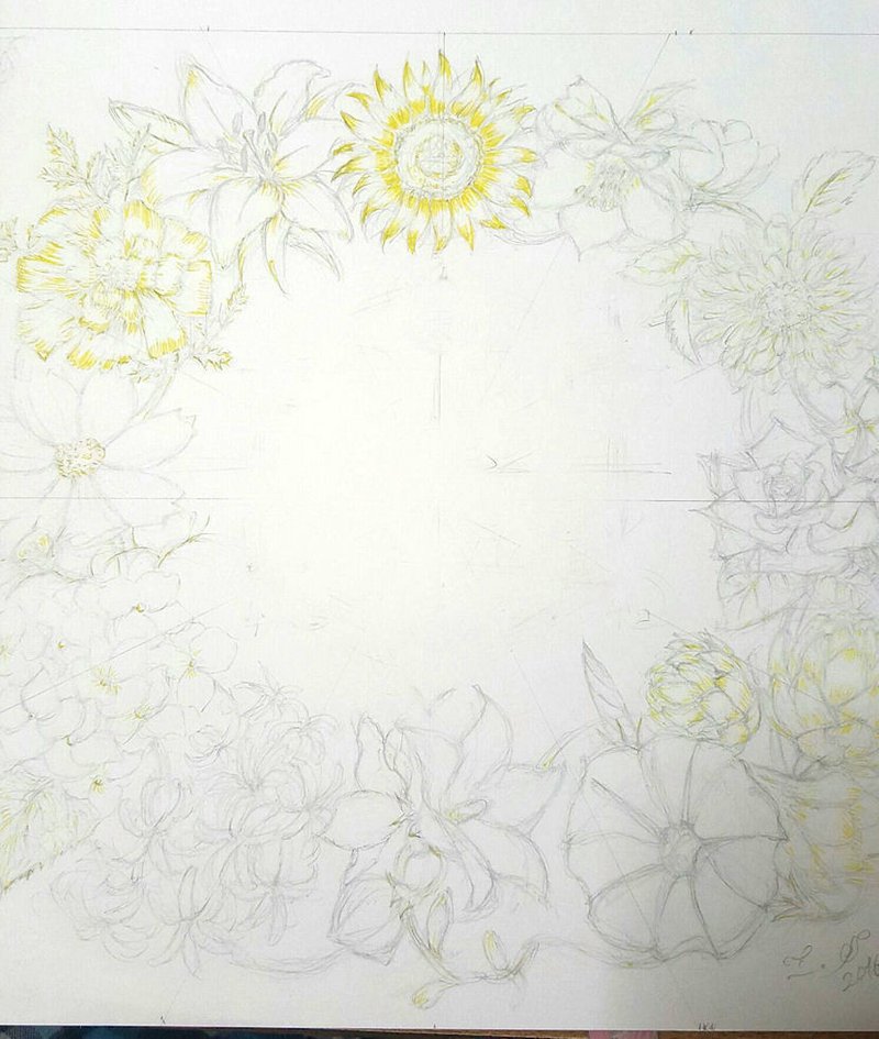 12色草花 色相環 ボールペン画のイラストレーター 白石拓也 Note 12色草花 色相環 ボールペン画のイラストレーター 白石拓也 Note