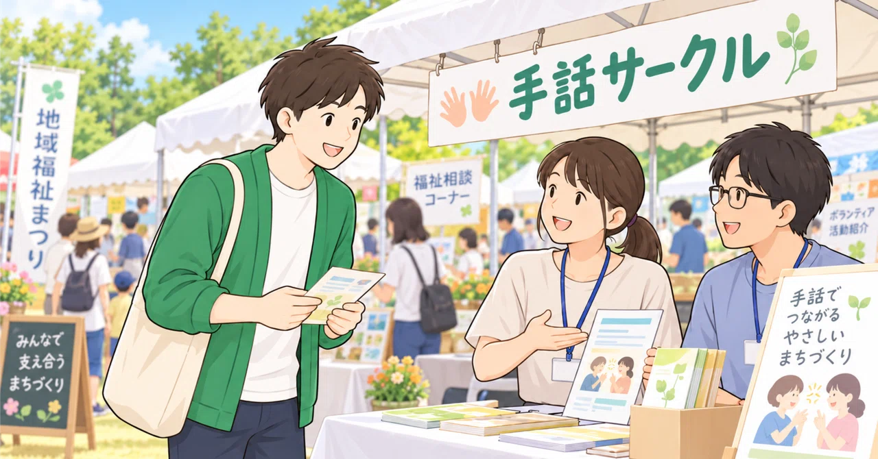 I heard about a sign language circle at a local festival｜すすむ｜手話ライフ