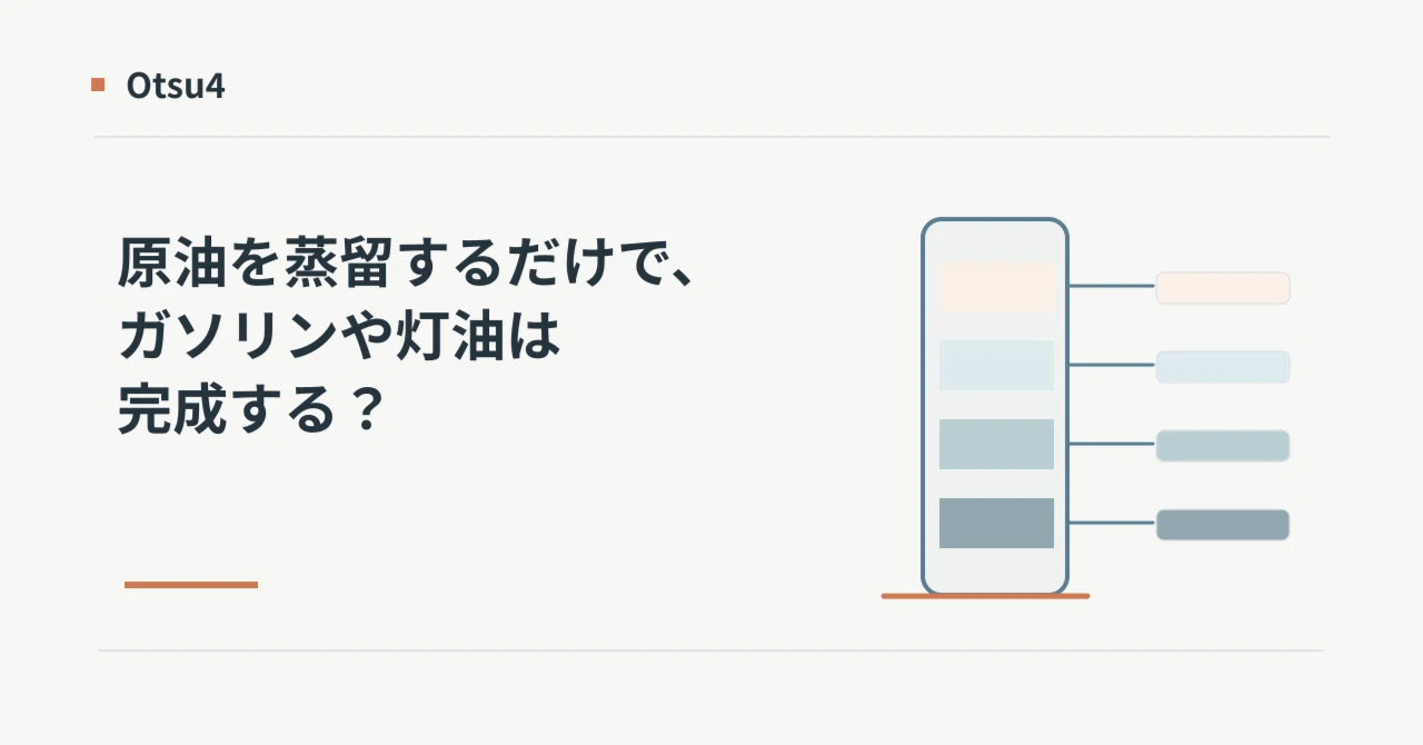 Can gasoline and kerosene be made just by distilling crude oil? | Otsu4｜潤銀穂