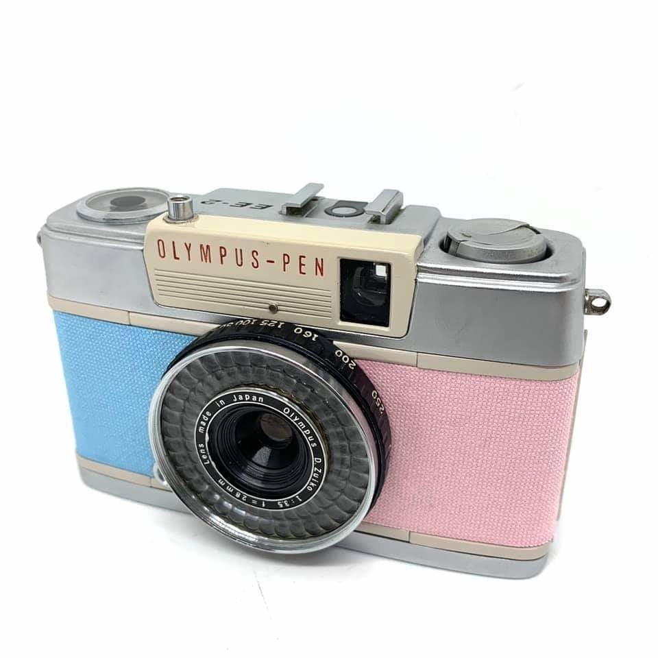 Olympus Pen Ee 2完成です 汚れのことを考えると淡い色は躊躇していましたが 思い切ってパステルカラーで仕上げました 塗装もアイボリー ストップは淡い色の真田紐を合わせてみました いか ごん色カメラ Note