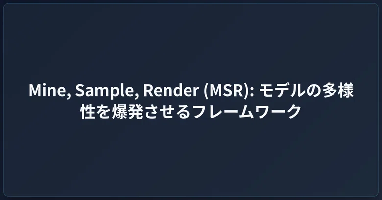Sampling Framework Examples Mine, Sample, Render (MSR): A Framework to Explode Model Diversity|Yuki ...