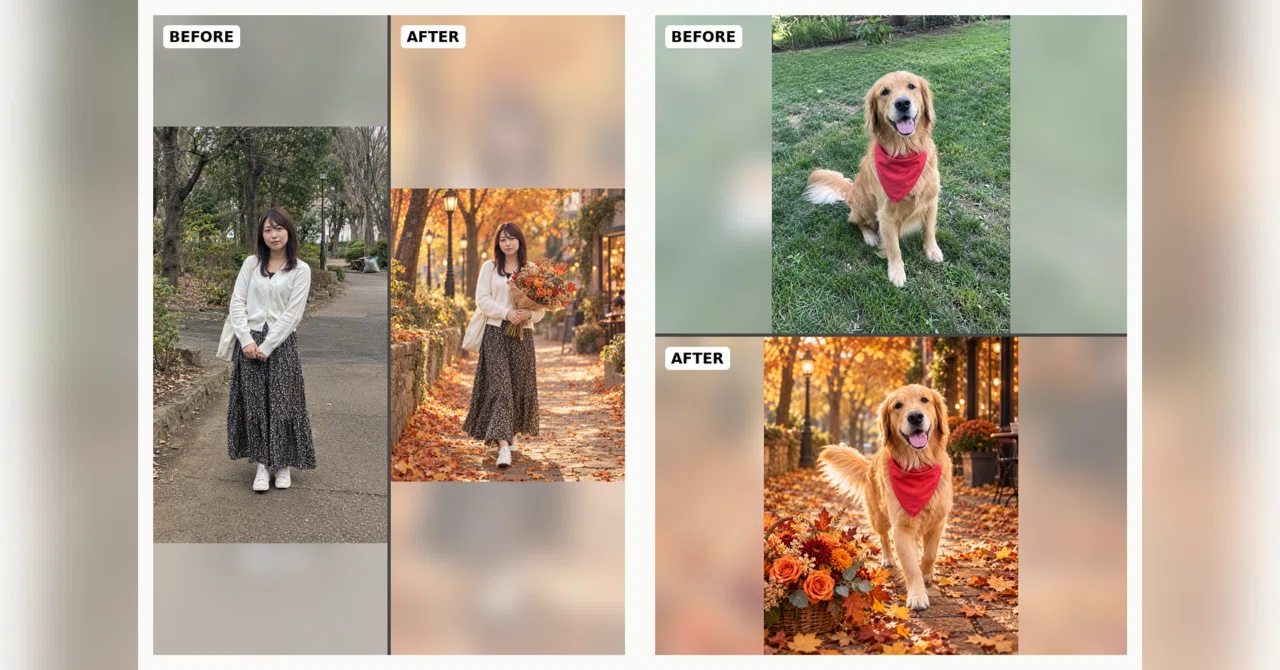 Autumn Leaves × Bouquet × Movie Scene × Film-style Prompt｜カワルエ