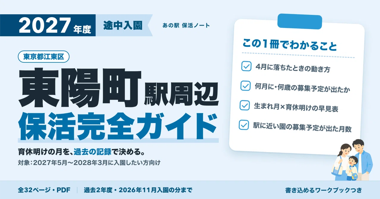 Nursery Schools near Toyocho Station | What month can you enroll if you ...
