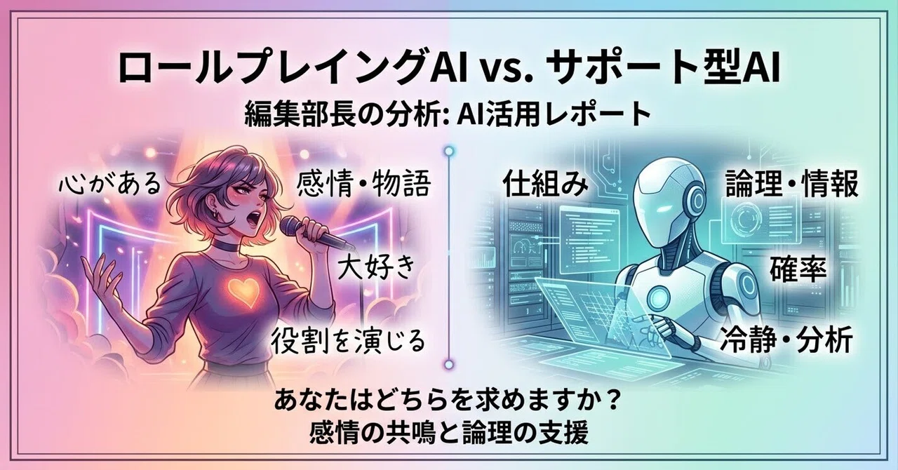 Role-playing AI vs. Supportive AI｜HideHD編集部