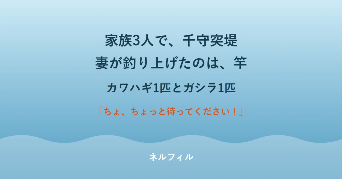 A family of three went to the Chimori jetty. We caught one filefish and ...